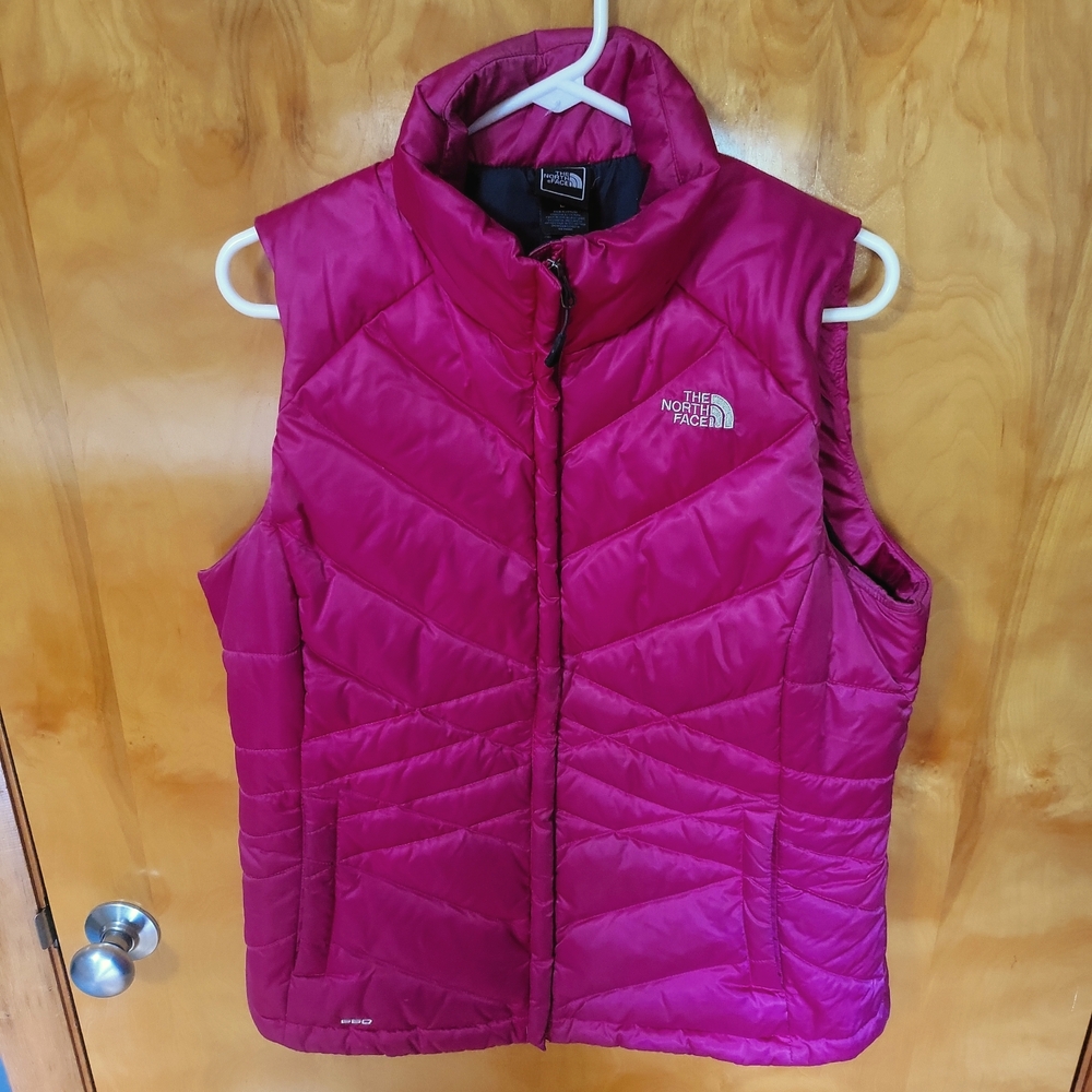 The North Face Puffer Vest Women's Large Pink 550 Down Fill